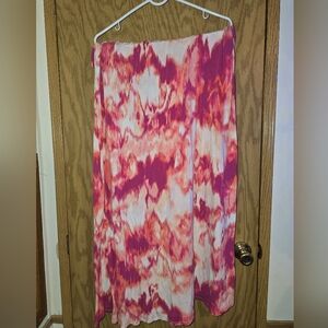 a.n.a Pink and Orange Midi A-Line Skirt